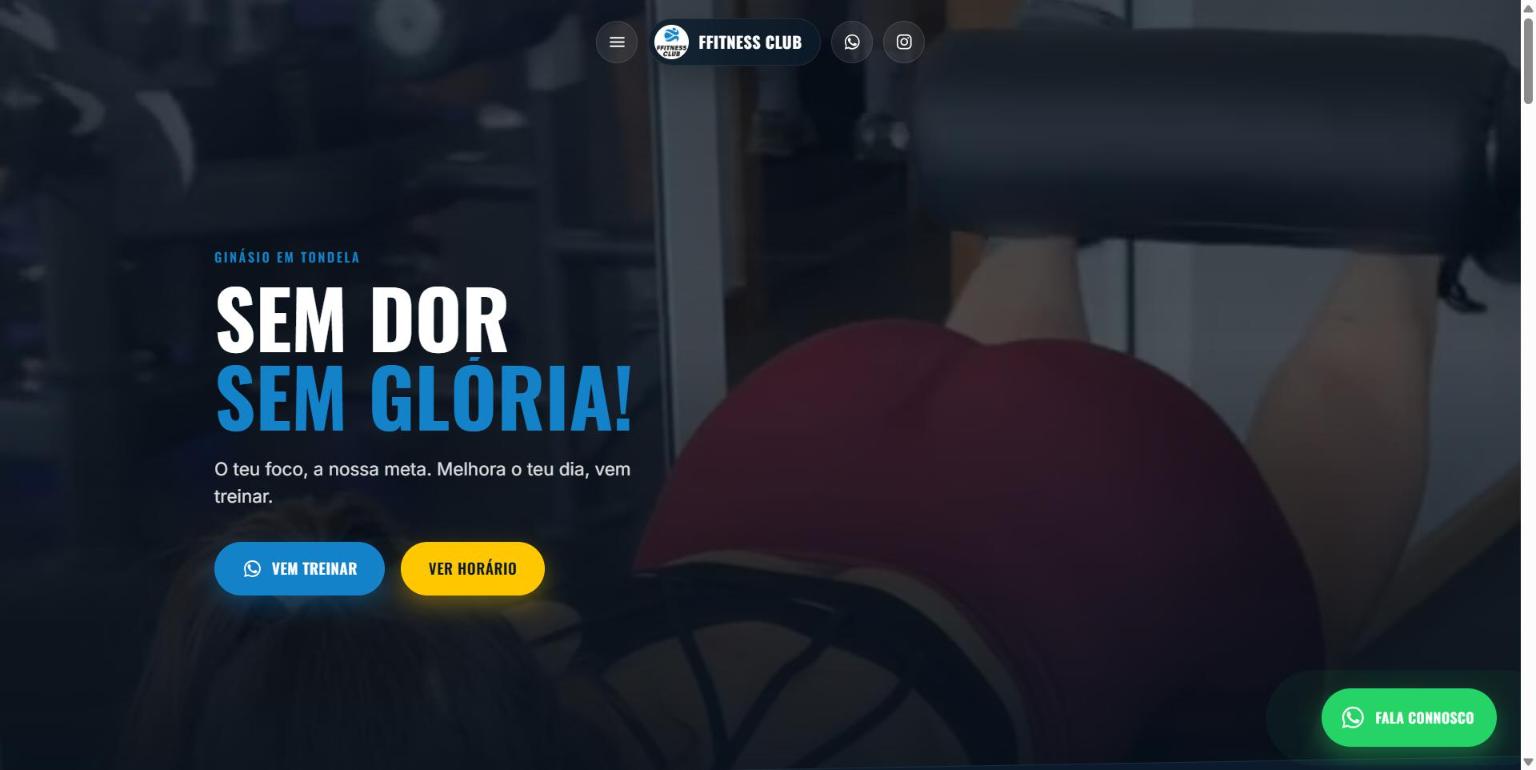 Captura de ecrã do site do Ffitness Tondela